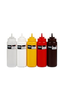 Bora Plastik Professional Ketçap & Mayonez Şişe - Kırmızı 950 Ml.