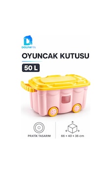 Tekerlekli Oyuncak Kutusu 50 L Kapaklı Plastik Çocuk Odası Düzenleyici Çok Renkli Tekerlekli Oyuncak Kutusu 50 L Kapaklı Plastik Çocuk Odası Düzenleyici Çok Renkli