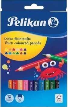 Pelikan Kuru Boya Kalemi Combino Jumbo Üçgen 12 Li Pelikan Kuru Boya Kalemi Combino Jumbo Üçgen 12 Li