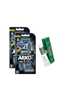 Arko Men Pro3 3 Bıçaklı Tıraş Bıçağı 2'li + Klasik Yağlı Krem 20 G Arko Men Pro3 3 Bıçaklı Tıraş Bıçağı 2'li + Klasik Yağlı Krem 20 G