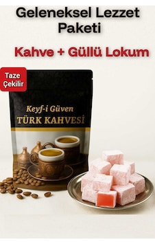 Taze Çekilmiş Türk Kahvesi 250 G + Güllü Lokum 250 G & Geleneksel Lezzet Paketi