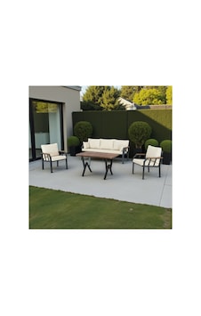 Nergiz 3+1+1+masa Balkon Bahçe Mutfak Takımı,krem Nergiz 3+1+1+masa Balkon Bahçe Mutfak Takımı,krem