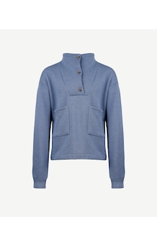Yargıcı Ön Cep Detaylı Dik Yakalı Sweatshirt Mavi Melanj Mavi Yargıcı Ön Cep Detaylı Dik Yakalı Sweatshirt Mavi Melanj Mavi