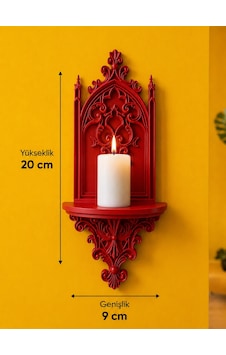 Gotik Katedral Duvar Şamdanlığı Dekoratif Mumluk Duvara Monte Gotik Duvar Dekoru 20x9 Cm Kırmızı Gotik Katedral Duvar Şamdanlığı Dekoratif Mumluk Duvara Monte Gotik Duvar Dekoru 20x9 Cm Kırmızı