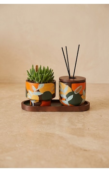 Giselle Autumn Leaves Candle & Succulent Set Çok Renkli Giselle Autumn Leaves Candle & Succulent Set Çok Renkli