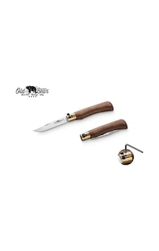 Antonini Old Bear Classical American Walnut 19cm M Tırtıklı Kamp Çakı Çok Renkli