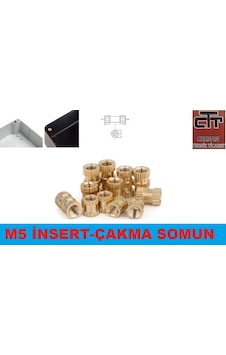 M5 Insert Çakma Somun-Iç Somun- Prinç Somun 12 Adet M5 Insert Çakma Somun-Iç Somun- Prinç Somun 12 Adet