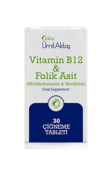 Dr. Ümit Aktaş Vitamin B12 & Folik Asit 30 Kapsül Dr. Ümit Aktaş Vitamin B12 & Folik Asit 30 Kapsül
