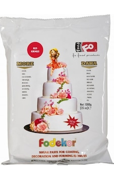 Fo Kırmızı Fodekor Kaplama Dekor Ve Çiçek Yapımı İçin Şeker Hamuru 1 KG Fo Kırmızı Fodekor Kaplama Dekor Ve Çiçek Yapımı İçin Şeker Hamuru 1 KG