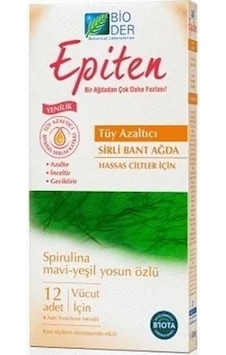 Bioder Hassas Ciltler için Bitkisel Tüy Azaltıcı Sirli Bant Ağda 12'li Bioder Hassas Ciltler için Bitkisel Tüy Azaltıcı Sirli Bant Ağda 12'li