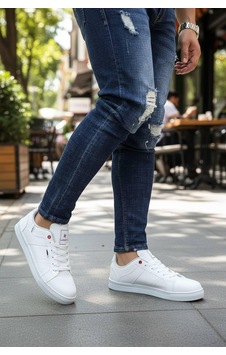 Sneakers Bağcıklı Erkek Ayakkabı Legan-8111 Beyaz Sneakers Bağcıklı Erkek Ayakkabı Legan-8111 Beyaz