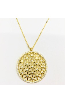 Oriental Kuyumculuk Jewellery Taşlı Yaşam Çiçeği Gold Altın Kolye Gold