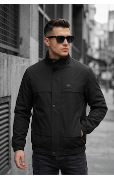 Oksit Trend Style Slim Fit Suya Dayanıklı Erkek Mevsimlik Ceket - Fermuarlı Ve Cepli Siyah Oksit Trend Style Slim Fit Suya Dayanıklı Erkek Mevsimlik Ceket - Fermuarlı Ve Cepli Siyah
