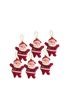 Kırmızı Yılbaşı Noel Baba Ağaç Süsü 6lı