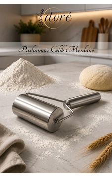 Paslanmaz Çelik Merdane Yapışmaz Yüzey Ağırlık Dengesi İle Kolay Hamur Açın Paslanmaz Çelik Merdane Yapışmaz Yüzey Ağırlık Dengesi İle Kolay Hamur Açın