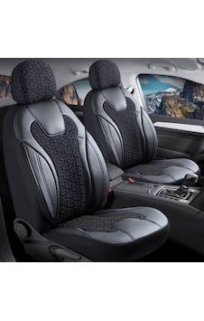Skoda Forman 2+1 Deri Detaylı Oto Koltuk Kılıfı Ön Arka Set Siyah Mavi Siena Model Fs Skoda Forman 2+1 Deri Detaylı Oto Koltuk Kılıfı Ön Arka Set Siyah Mavi Siena Model Fs