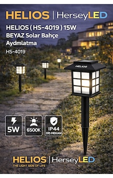 Helios Hs-4019 15w Beyaz Solar Bahçe Aydınlatma