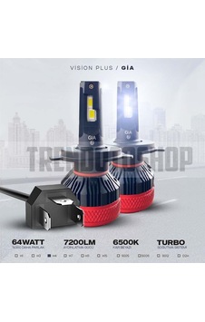Vision Plus Gia H4 Csp Led Xenon Far Ampulü 64w 7200 Lm 11042 Vision Plus Gia H4 Csp Led Xenon Far Ampulü 64w 7200 Lm 11042