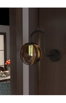 Pilli Modern Tasarımlı Kıvrak Camlı Duvar Aplik Bal Cam Diğer Pilli Modern Tasarımlı Kıvrak Camlı Duvar Aplik Bal Cam Diğer