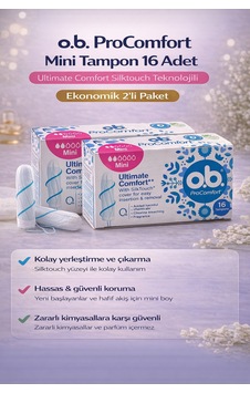 O.b. Procomfort Mini Tampon 16lı 2 Paket Ultimate Comfort Silktouch Teknolojili O.b. Procomfort Mini Tampon 16lı 2 Paket Ultimate Comfort Silktouch Teknolojili