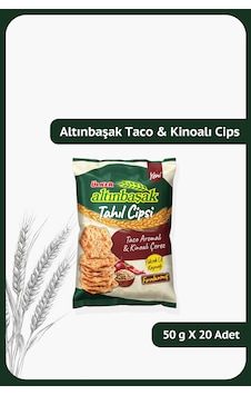 Altınbaşak Tahıl Cipsi Taco Aromalı Kinoalı 50 Gr X 20 Adet Altınbaşak Tahıl Cipsi Taco Aromalı Kinoalı 50 Gr X 20 Adet