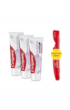 Colgate Hassasiyete Anında Çözüm Onarım ve Diş Eti Bakımı Diş Macunu 75 ML x 3 Adet + Fırça Kabı Hediye Colgate Hassasiyete Anında Çözüm Onarım ve Diş Eti Bakımı Diş Macunu 75 ML x 3 Adet + Fırça Kabı Hediye