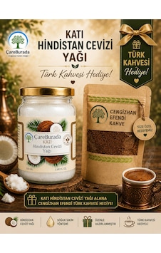 Çareburada Katı Hindistan Cevizi Yağı 100 Ml. - Soğuk Sıkım + Türk Kahvesi Hediye Çareburada Katı Hindistan Cevizi Yağı 100 Ml. - Soğuk Sıkım + Türk Kahvesi Hediye