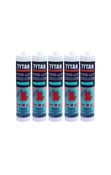 Tytan Beyaz Silikonize Mastik 500 Gr 5 Adet Beyaz Beyaz Beyaz