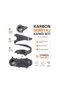 Ph-678 Honda Pcx 2021-2026 Uyumlu Camlı Debriyaj Kapağı Seti Karbon Ph-678 Honda Pcx 2021-2026 Uyumlu Camlı Debriyaj Kapağı Seti Karbon