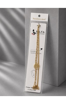 Balfa Bijuteri Çelik Gold Hayat Ağacı Figürlü Çift Sıralı İkili Zincir Kolye Paslanmaz Çelik Altın Balfa Bijuteri Çelik Gold Hayat Ağacı Figürlü Çift Sıralı İkili Zincir Kolye Paslanmaz Çelik Altın