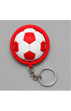 Dönen Futbol Topu Anahtarlık 3D Baskı - Beyaz Kırmızı Dönen Futbol Topu Anahtarlık 3D Baskı - Beyaz Kırmızı