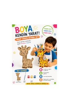 5 Adet Ahşap Zürafa Boyama Seti 5 Adet Ahşap Zürafa Boyama Seti
