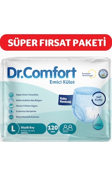 Dr. Comfort Emici Külot Hasta Bezi L Büyük Beden 4 x 30'lu 120 Adet Dr. Comfort Emici Külot Hasta Bezi L Büyük Beden 4 x 30'lu 120 Adet