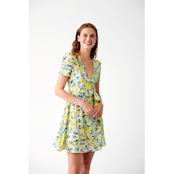 Muni Muni Adr Firça Desenli Kemerli Elbise - Sari-sari