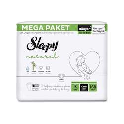 Sleepy Bebek Bezi Natural Beden 3 (4-9Kg) Midi 168 Adet Mega Paket - Sleepy