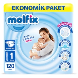 Molfix Bebek Bezi 1 Beden Yenidogan Ekonomik Paket 120 Adet 000000000070401090 - Molfix