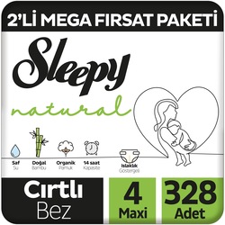 Natural 2'li Mega Firsat Paketi Bebek Bezi 4 Numara Maxi 328 Adet