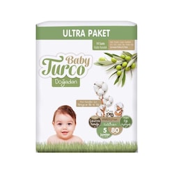 Baby Turco Dogadan Bebek Bezi 5 Numara Junior Ultra Paket 80 Adet - Baby Turco