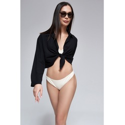 Krinkil Ön Baglamali Gömlek Siyah