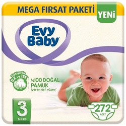 Evy Baby Bebek Bezi 3 Numara Midi Mega Firsat Paketi 272 Adet