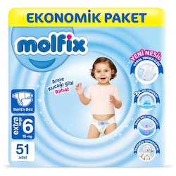 Molfix Bebek Bezi 6 Beden Extra Large Ekonomik Paket 51 Adet - Molfix
