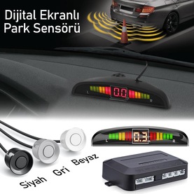 Dijital Ekranlı Araç Park Sensörü Ses İkazlı 18 mm 4 Renk