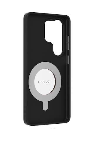 Galaxy S26 Ultra Kılıf M-safe Uyumlu 360 Standlı Mat Deri Desenli Youngkit Tech Leather Kapak Siyah Siyah
