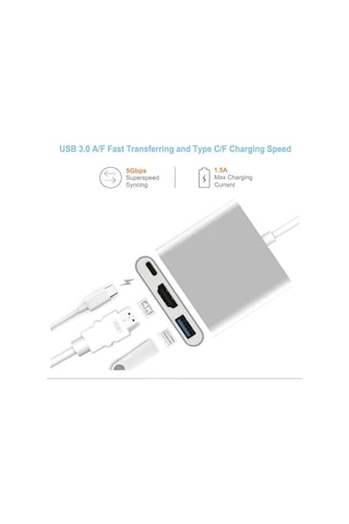 Lunatic 6249 Usb 3.1 Type C To Hdmı Usb 3.0 Çevirici Dönüştürücü Adaptör Kablosu