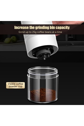 Leezsing Kahve Çekirdeği Öğütücü 6 Vitesli Dengeli Kalınlıkta Seramik Öğütücü Usb Öğütücü Öğütme Sonrasında Otomatik Olarak Durur