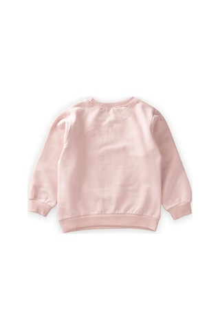 Cigit Çiçek Baskılı Pullu Sweatshirt 1-6 Yaş Pudra Pudra