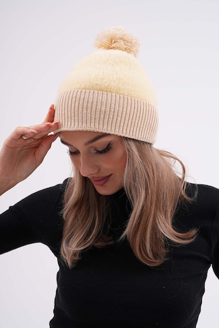 Peluş Ponponlu Bere Krem