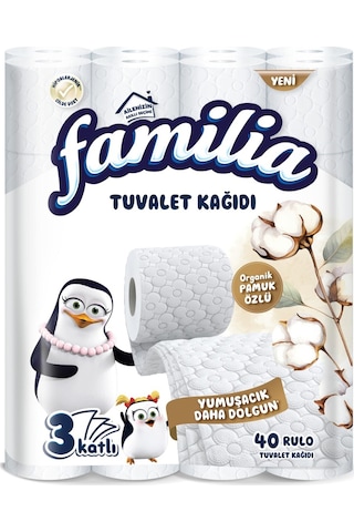 Organik Pamuk Özlü Tuvalet Kağıdı 40 Rulo