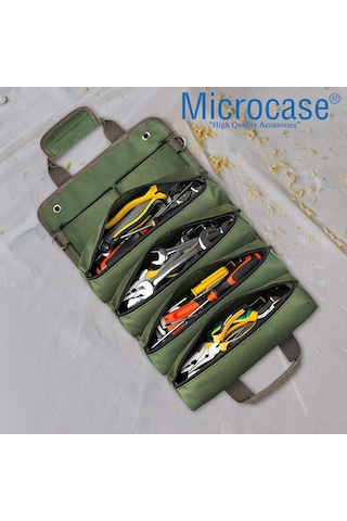 Microcase Çok Bölmeli Katlanabilir Çıkarılabilir Gözlü Organizer Takım Ve Hırdavat Çantası - Al5114 Yeşil