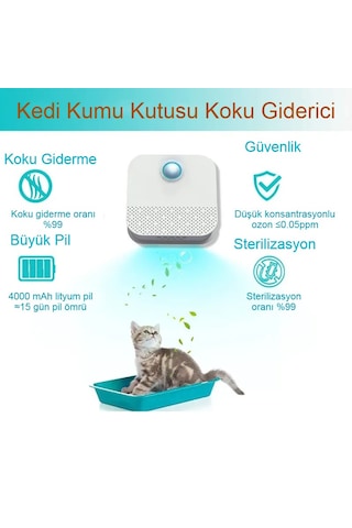 Akıllı Evcil Hayvan Koku Arıtma Cihazı Usb Şarjlı Deodorant Ve Sterilizasyon Özellikli